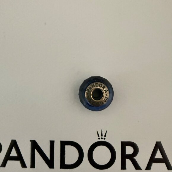 Pandora Fascinating Blue Iridescence Blue Murano Glass Bead ALE 925 Silver - Picture 4 of 4